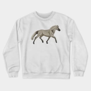 Fjord Pony trotting in the Autumn Sunset Crewneck Sweatshirt